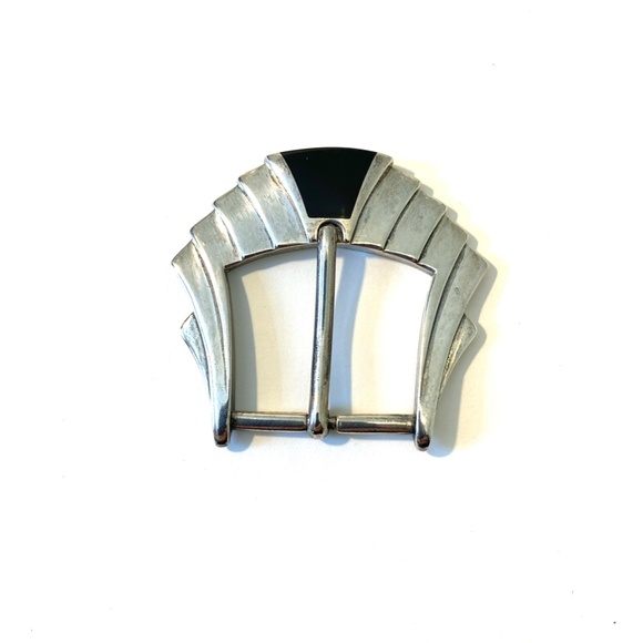 Judith Jack belt with sterling silver and onyx art deco buckle. Waist size 28 main image 10